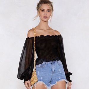 Nasty Gal Off the Shoulder Top- NWT